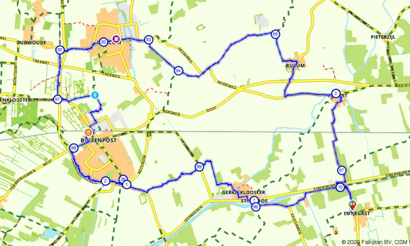 Route in Groningen