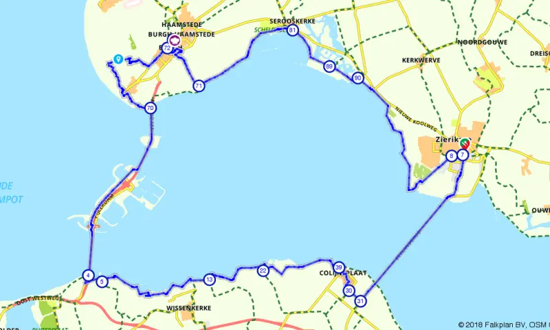 Route in Zeeland