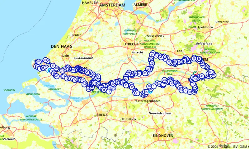 Route in Gelderland