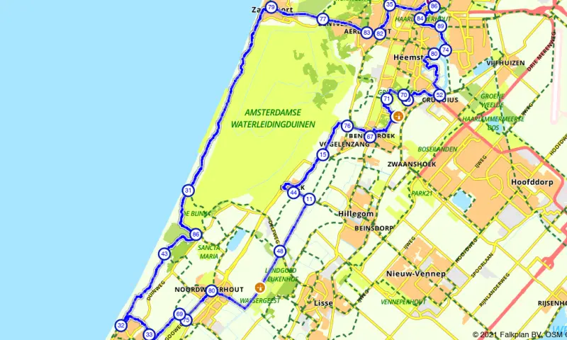 Route in Noord-Holland