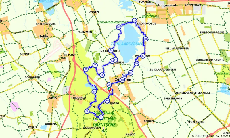 Route in Drenthe