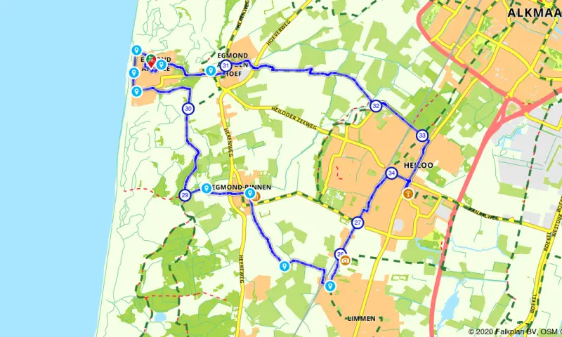 Route in Noord-Holland
