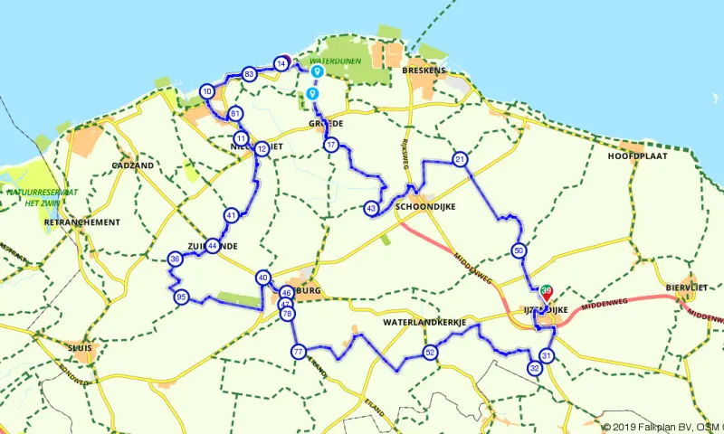 Route in Zeeland