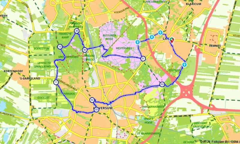 Route in Noord-Holland