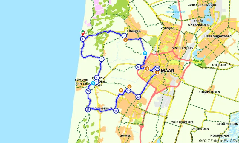 Route in Noord-Holland