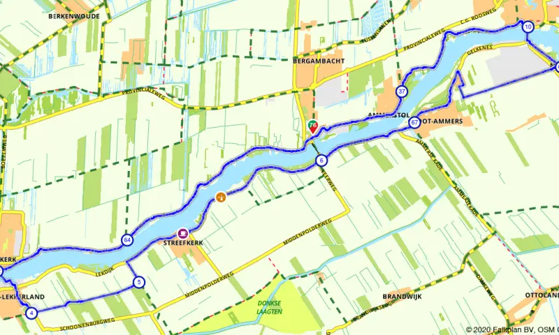 Route in Zuid-Holland