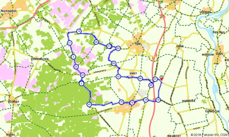 Route in Gelderland