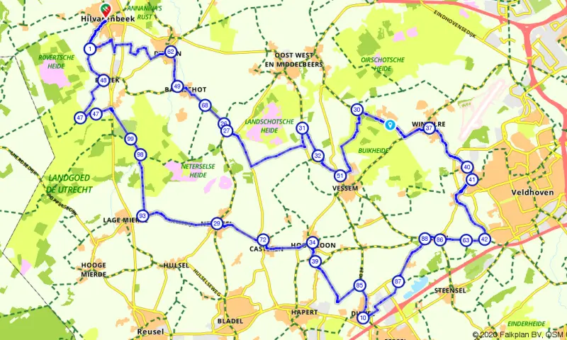 Fietsroute Zuidoost-Brabant