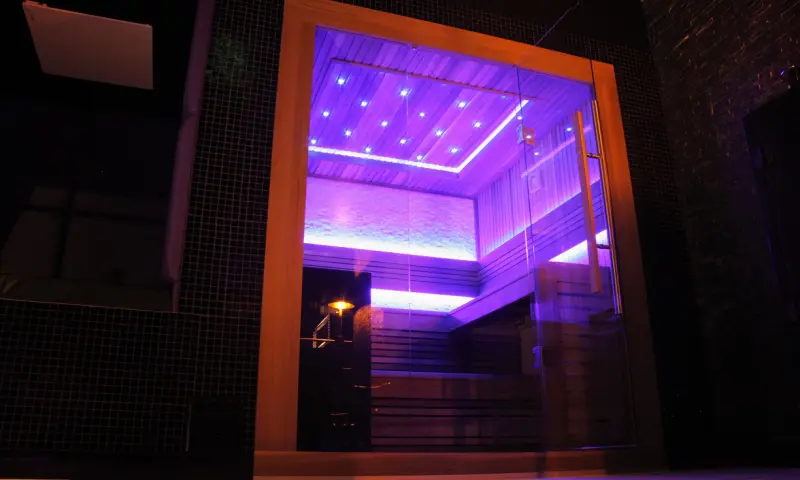 Verlichte sauna
