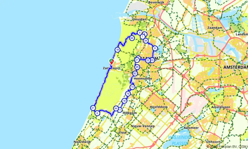 Route in Noord-Holland