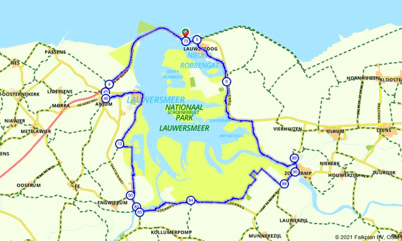 Lauwersoog route