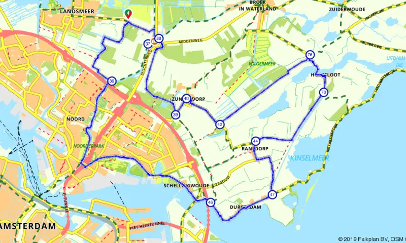 Route in Noord-Holland