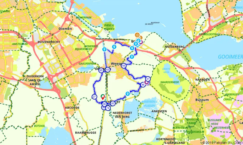 Route in Utrecht