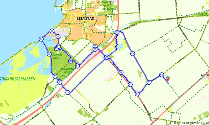 Oostvaardersplassen route