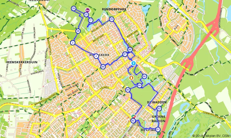 Route in Noord-Holland