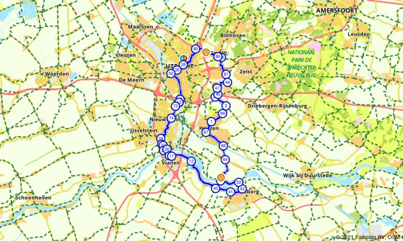 Route in Utrecht