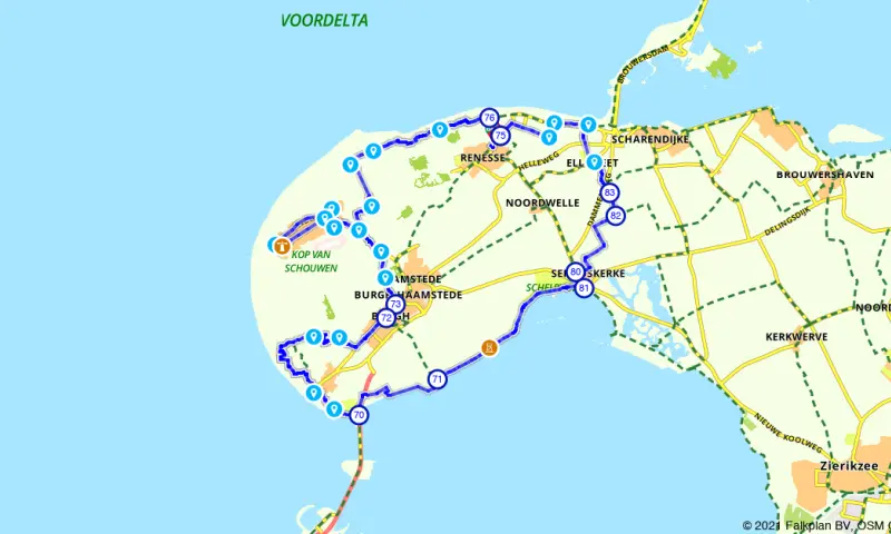 Route in Zeeland