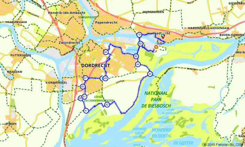 Route in Zuid-Holland