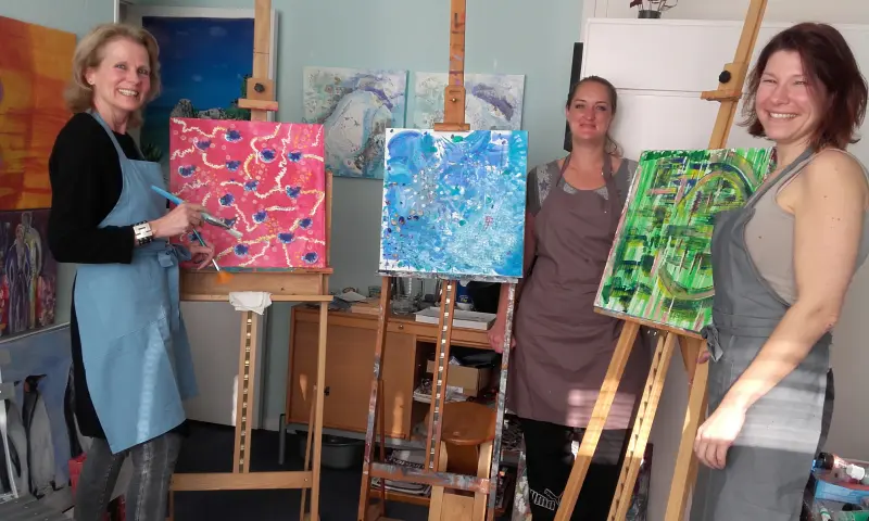 Schilderij op een ezel