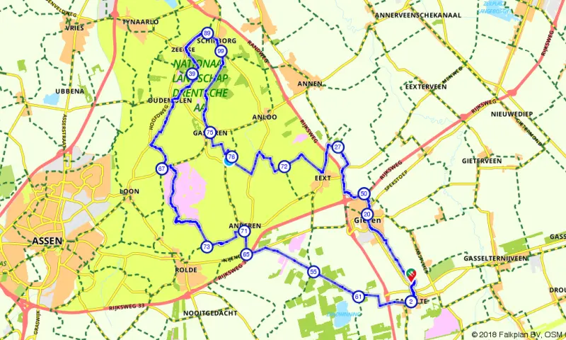 Route in Drenthe