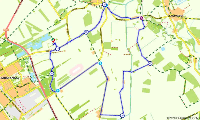 Route in Groningen