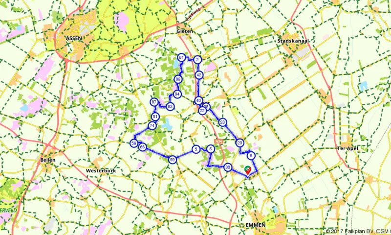 Route in Drenthe