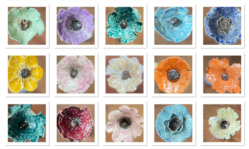 Keramische bloemen