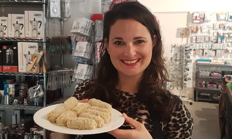 Trots op de zelfgemaakte kroket!