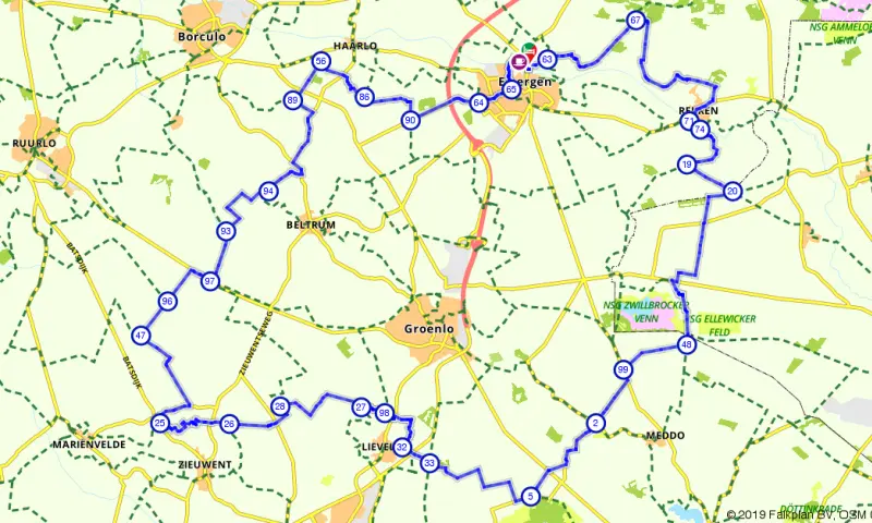 Route in Gelderland