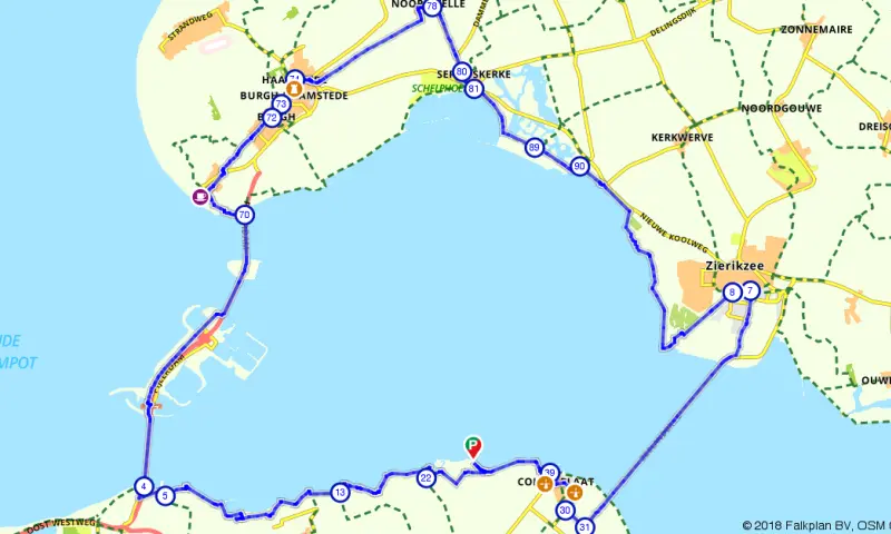 Route in Zeeland