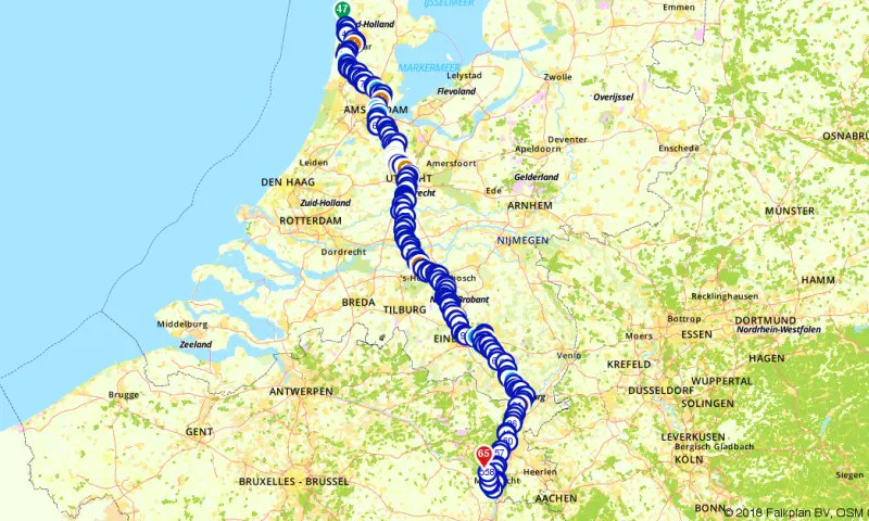 Route in Noord-Holland