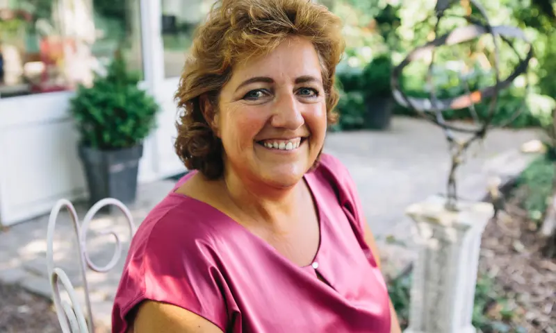 glimlach mevrouw