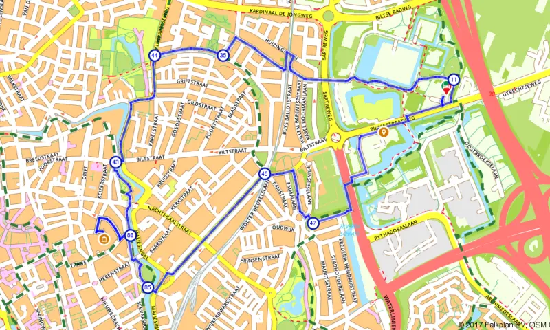 Route in Utrecht