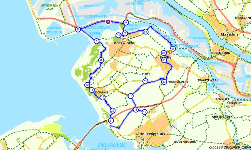 Fietsroute Hellevoetsluis