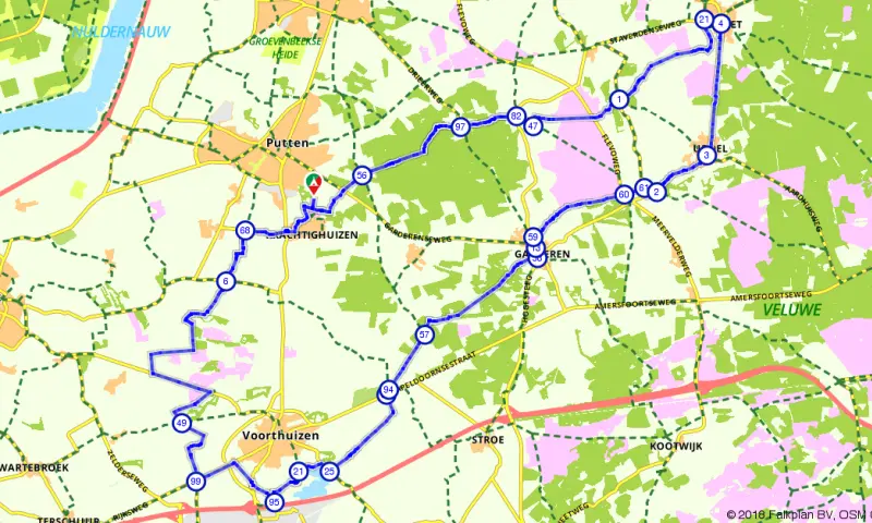 Route in Gelderland