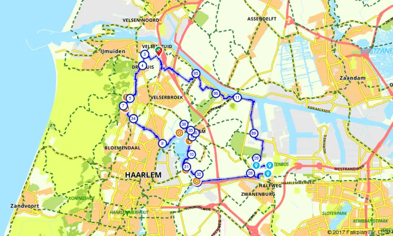 Route in Noord-Holland