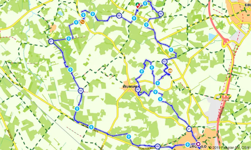 Route in Gelderland