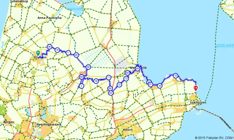 Route in Noord-Holland