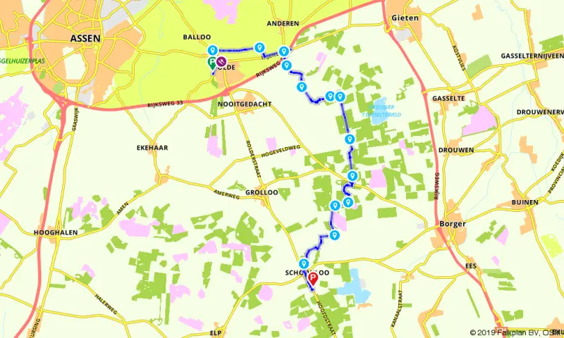 Route in Drenthe