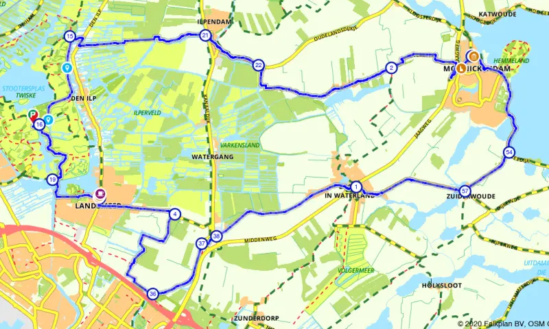 Route in Noord-Holland