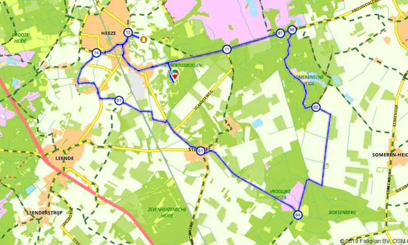 De bossen en heide rond Kasteel Heeze