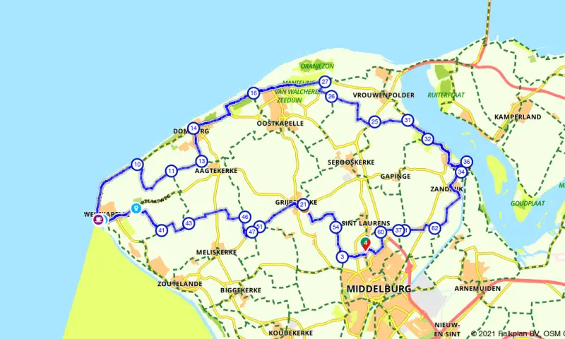 Route in Zeeland