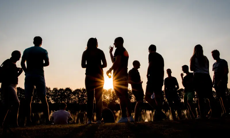 Samen bij zonsondergang
