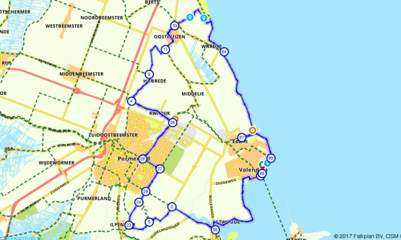 Route in Noord-Holland