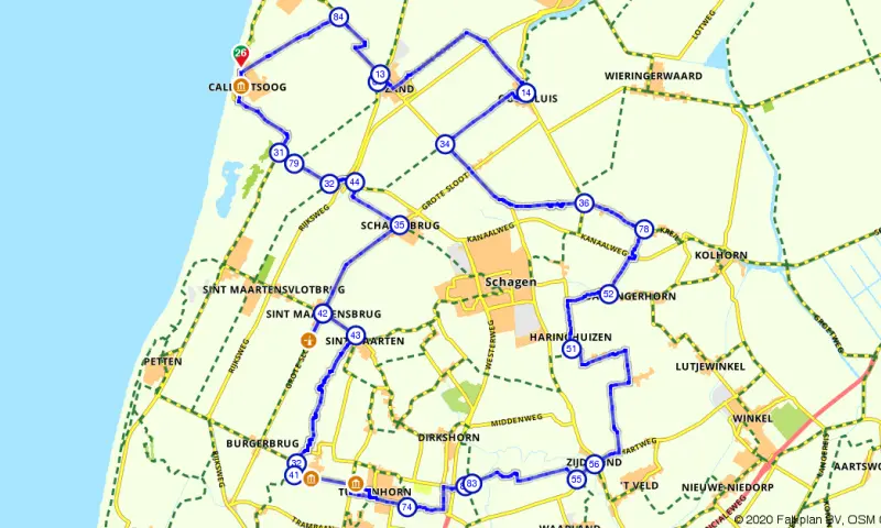 Route in Noord-Holland