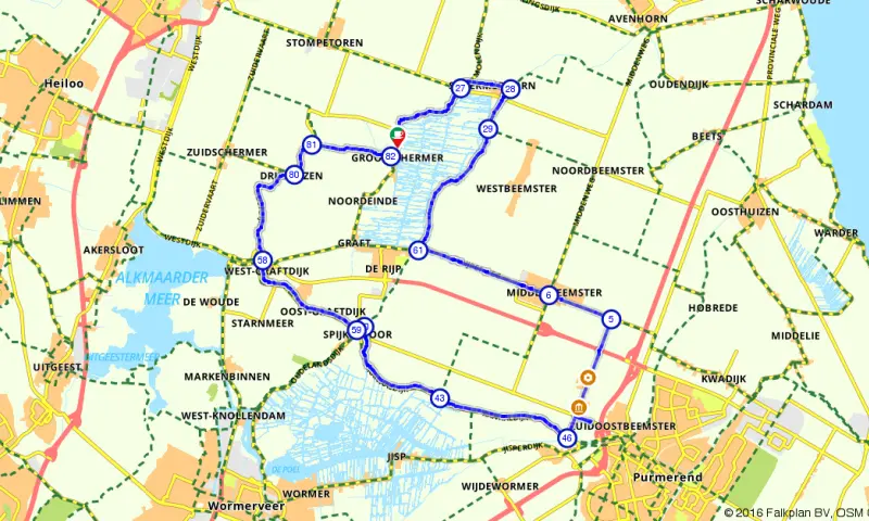 Route in Noord-Holland