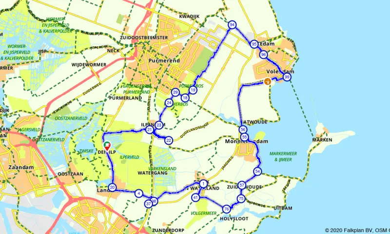 Route in Noord-Holland