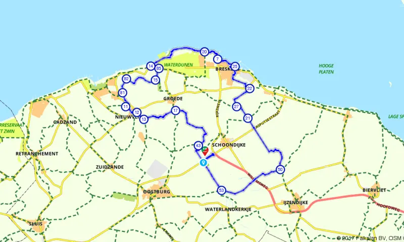 Route in Zeeland