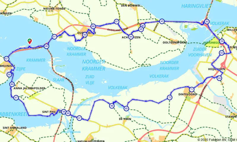 Route in Zeeland
