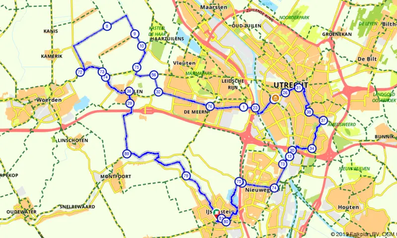 Route in Utrecht